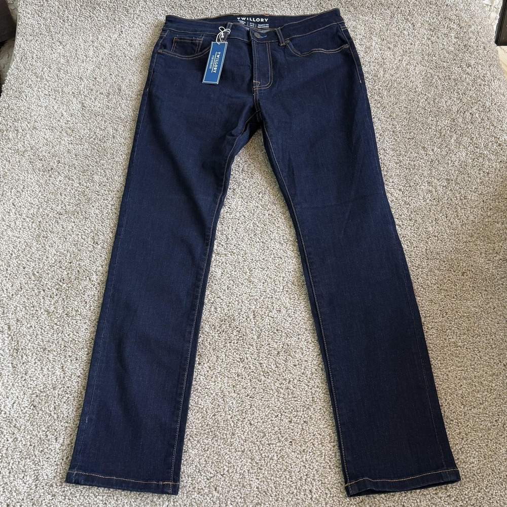 Twillory Technical Denim Slim Fit Jeans Mens 32x30 Dark Wash Blue Stretch Tech